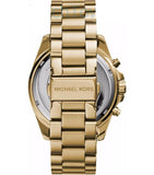 Buy Shop Michael Kors Bradshaw Chronograph Blue Dial Gold Steel Strap Watch For Women - MK5975 USA Online