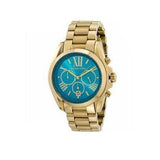 Buy Shop Michael Kors Bradshaw Chronograph Blue Dial Gold Steel Strap Watch For Women - MK5975 USA Online