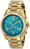 Buy Shop Michael Kors Bradshaw Chronograph Blue Dial Gold Steel Strap Watch For Women - MK5975 USA Online