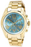 Buy Shop Michael Kors Bradshaw Chronograph Blue Dial Gold Steel Strap Watch For Women - MK5975 USA Online