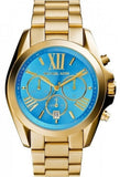 Buy Shop Michael Kors Bradshaw Chronograph Blue Dial Gold Steel Strap Watch For Women - MK5975 USA Online