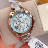 Buy Shop Michael Kors Bradshaw Chronograph Blue Dial Silver Steel Strap Watch For Women - MK6098 USA Online