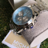 Buy Shop Michael Kors Bradshaw Chronograph Blue Dial Silver Steel Strap Watch For Women - MK6099 USA Online