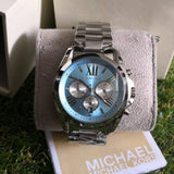 Buy Shop Michael Kors Bradshaw Chronograph Blue Dial Silver Steel Strap Watch For Women - MK6099 USA Online