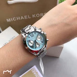 Buy Shop Michael Kors Bradshaw Chronograph Blue Dial Silver Steel Strap Watch For Women - MK6099 USA Online