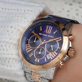 Buy Shop Michael Kors Bradshaw Chronograph Blue Dial Two Tone Steel Strap Watch For Women - MK6389 USA Online