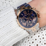 Buy Shop Michael Kors Bradshaw Chronograph Blue Dial Two Tone Steel Strap Watch For Women - MK6389 USA Online
