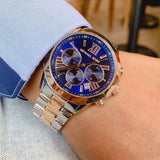 Buy Shop Michael Kors Bradshaw Chronograph Blue Dial Two Tone Steel Strap Watch For Women - MK6389 USA Online