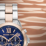 Buy Shop Michael Kors Bradshaw Chronograph Blue Dial Two Tone Steel Strap Watch For Women - MK6389 USA Online
