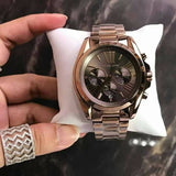 Buy Shop Michael Kors Bradshaw Chronograph Brown Dial Brown Steel Strap Watch For Women - MK6247 USA Online