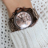 Buy Shop Michael Kors Bradshaw Chronograph Brown Dial Brown Steel Strap Watch For Women - MK6247 USA Online