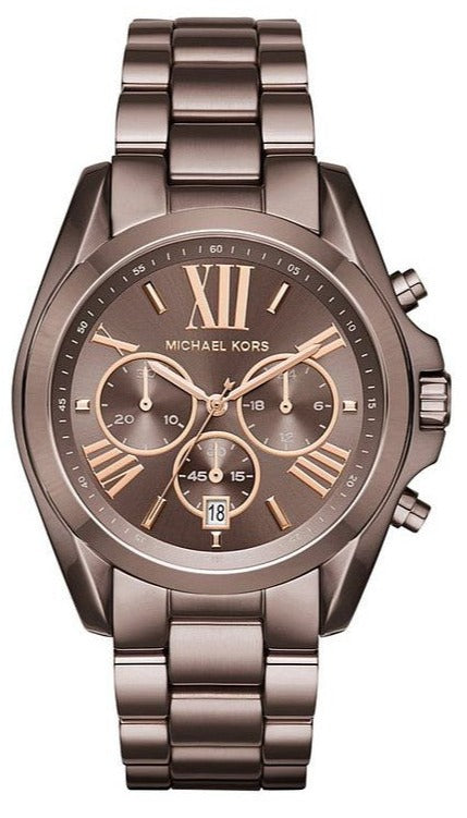 Buy Shop Michael Kors Bradshaw Chronograph Brown Dial Brown Steel Strap Watch For Women - MK6247 USA Online