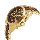 Buy Shop Michael Kors Bradshaw Chronograph Brown Dial Two Tone Steel Strap Watch For Women - MK5696 USA Online
