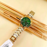 Buy Shop Michael Kors Bradshaw Chronograph Green Dial Gold Steel Strap Watch For Women - MK7257 USA Online