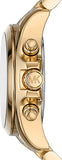 Buy Shop Michael Kors Bradshaw Chronograph Green Dial Gold Steel Strap Watch For Women - MK7257 USA Online