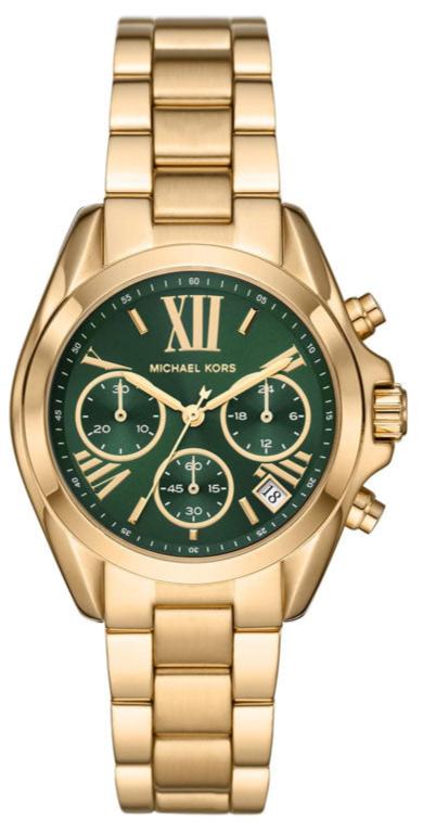 Buy Shop Michael Kors Bradshaw Chronograph Green Dial Gold Steel Strap Watch For Women - MK7257 USA Online
