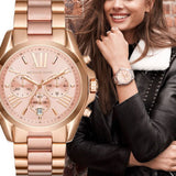 Buy Shop Michael Kors Bradshaw Chronograph Pink Dial Two Tone Steel Strap Watch For Women - MK6830 USA Online