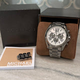 Buy Shop Michael Kors Bradshaw Chronograph Quartz White Dial Grey Steel Strap Watch For Men - MK5952 USA Online