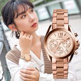Buy Shop Michael Kors Bradshaw Chronograph Rose Gold Dial Rose Gold Steel Strap Watch for Women - MK5799 USA Online