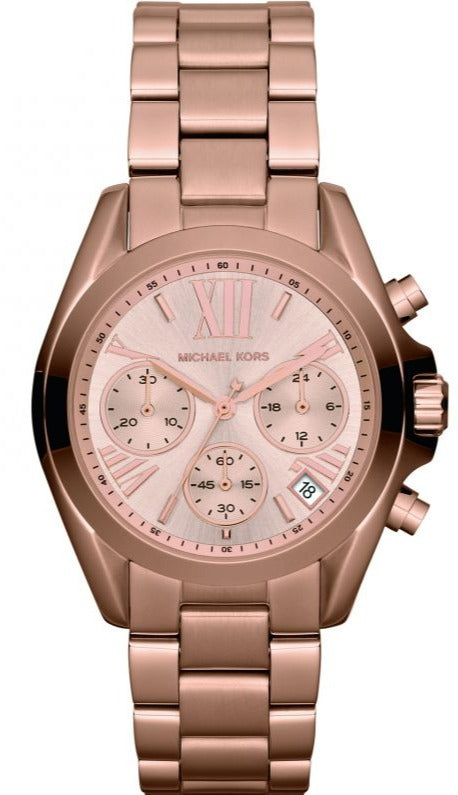 Buy Shop Michael Kors Bradshaw Chronograph Rose Gold Dial Rose Gold Steel Strap Watch for Women - MK5799 USA Online
