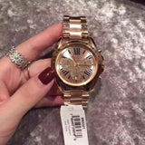 Buy Shop Michael Kors Bradshaw Chronograph Rose Gold Dial Rose Gold Steel Strap Watch For Women - MK6321 USA Online