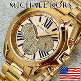 Buy Shop Michael Kors Bradshaw Chronograph Rose Gold Dial Rose Gold Steel Strap Watch For Women - MK6321 USA Online