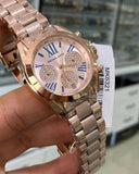 Buy Shop Michael Kors Bradshaw Chronograph Rose Gold Dial Rose Gold Steel Strap Watch For Women - MK6321 USA Online