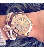 Buy Shop Michael Kors Bradshaw Chronograph Rose Gold Dial Rose Gold Steel Strap Watch For Women - MK6321 USA Online