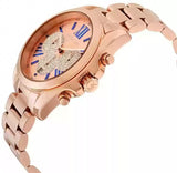 Buy Shop Michael Kors Bradshaw Chronograph Rose Gold Dial Rose Gold Steel Strap Watch For Women - MK6321 USA Online