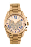 Buy Shop Michael Kors Bradshaw Chronograph Rose Gold Dial Rose Gold Steel Strap Watch For Women - MK6321 USA Online