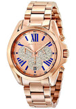 Buy Shop Michael Kors Bradshaw Chronograph Rose Gold Dial Rose Gold Steel Strap Watch For Women - MK6321 USA Online