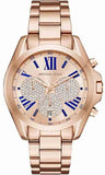 Buy Shop Michael Kors Bradshaw Chronograph Rose Gold Dial Rose Gold Steel Strap Watch For Women - MK6321 USA Online