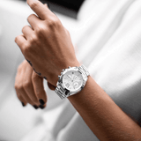 Buy Shop Michael Kors Bradshaw Chronograph Silver Dial Silver Steel Strap Watch for Women - MK6174 USA Online
