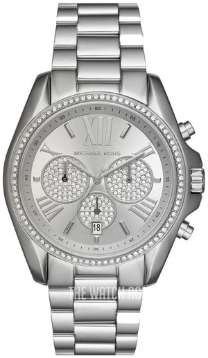 Buy Shop Michael Kors Bradshaw Chronograph Silver Dial Silver Steel Strap Watch For Women - MK6537 USA Online