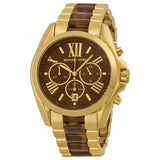 Buy Shop Michael Kors Bradshaw Chronograph Brown Dial Two Tone Steel Strap Watch For Women - MK5696 USA Online