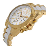 Buy Shop Michael Kors Bradshaw Chronograph White Dial Two Tone Steel Strap Watch For Women - MK5743 USA Online