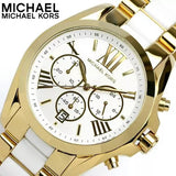 Buy Shop Michael Kors Bradshaw Chronograph White Dial Two Tone Steel Strap Watch For Women - MK5743 USA Online