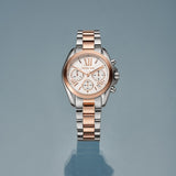 Buy Shop Michael Kors Bradshaw Chronograph White Dial Two Tone Steel Strap Watch For Women - MK7258 USA Online