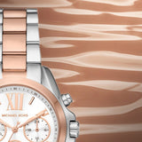 Buy Shop Michael Kors Bradshaw Chronograph White Dial Two Tone Steel Strap Watch For Women - MK7258 USA Online