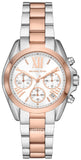 Buy Shop Michael Kors Bradshaw Chronograph White Dial Two Tone Steel Strap Watch For Women - MK7258 USA Online