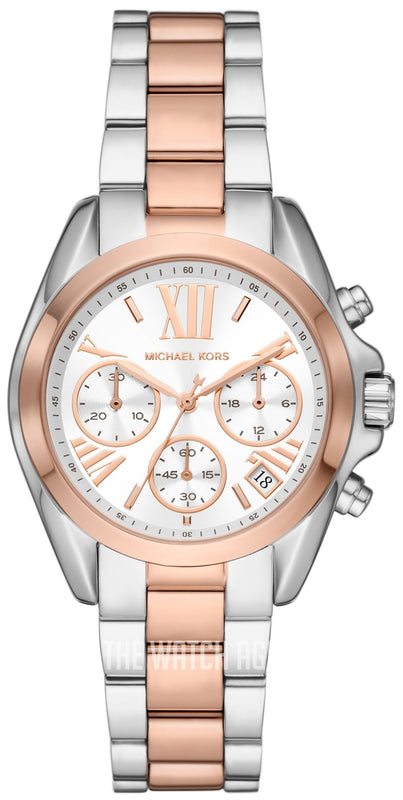 Buy Shop Michael Kors Bradshaw Chronograph White Dial Two Tone Steel Strap Watch For Women - MK7258 USA Online