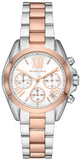 Buy Shop Michael Kors Bradshaw Chronograph White Dial Two Tone Steel Strap Watch For Women - MK7258 USA Online