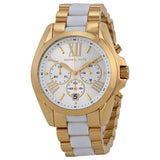 Buy Shop Michael Kors Bradshaw Chronograph White Dial Two Tone Steel Strap Watch For Women - MK5743 USA Online