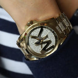 Buy Shop Michael Kors Bradshaw Gold Dial Gold Steel Strap Watch for Women - MK6487 USA Online