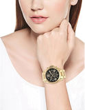 Buy Shop Michael Kors Bradshaw Black Dial Gold Steel Strap Watch for Women - MK5739 USA Online