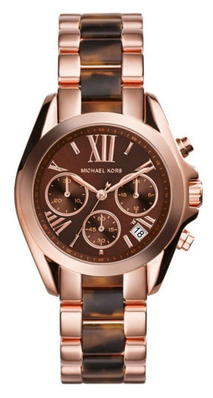 Buy Shop Michael Kors Bradshaw Chronograph Brown Dial Two Tone Steel Strap Watch For Women - MK5944 USA Online
