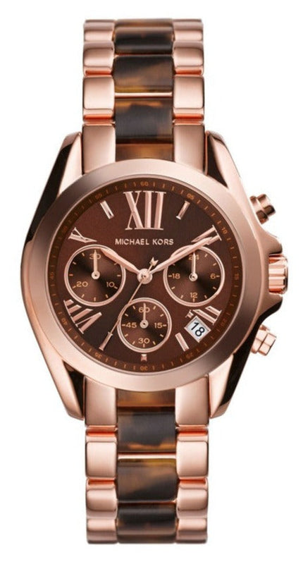 Buy Shop Michael Kors Bradshaw Chronograph Brown Dial Two Tone Steel Strap Watch For Women - MK5944 USA Online