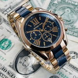 Buy Shop Michael Kors Bradshaw Navy Blue Dial Two Tone Steel Strap Watch for Women - MK6268 USA Online