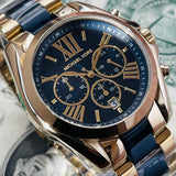 Buy Shop Michael Kors Bradshaw Navy Blue Dial Two Tone Steel Strap Watch for Women - MK6268 USA Online