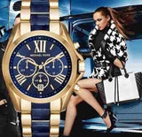 Buy Shop Michael Kors Bradshaw Navy Blue Dial Two Tone Steel Strap Watch for Women - MK6268 USA Online